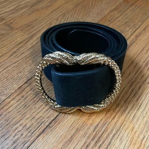 Sezane Artemis Belt 90 Black Suede
